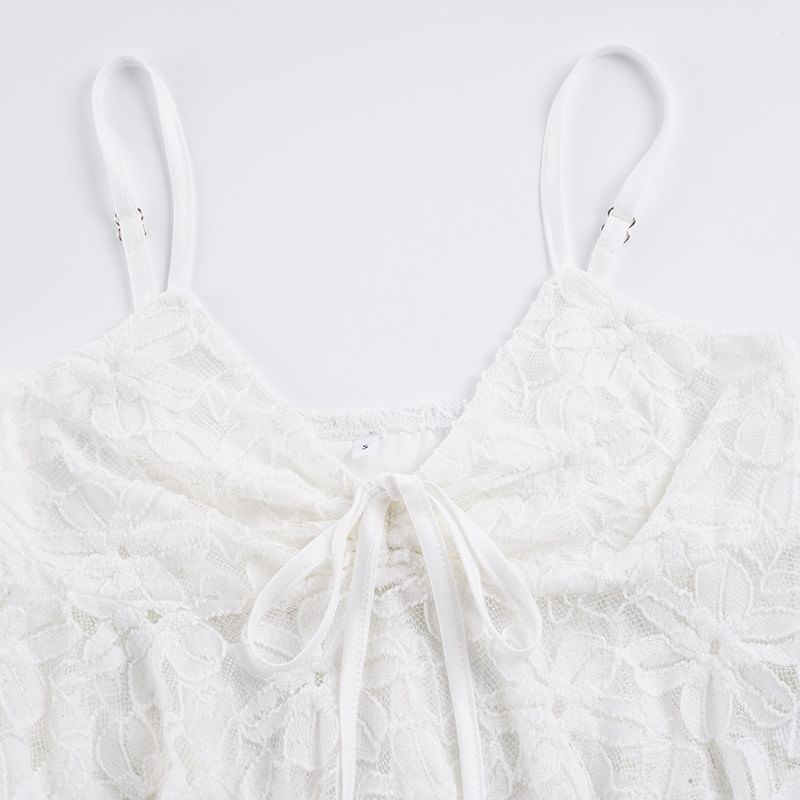 Flowy Lace V-Neck Crop Camisole