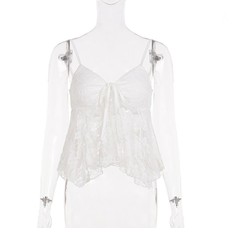 Flowy Lace V-Neck Crop Camisole