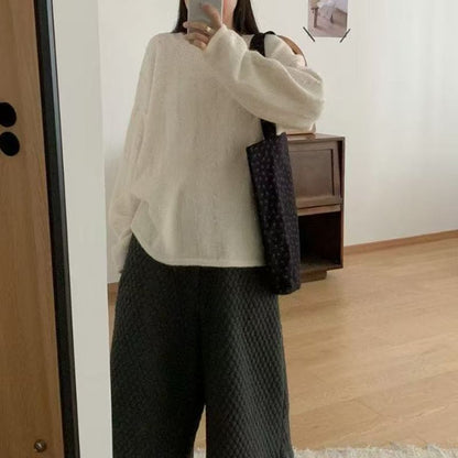 Beaded Round Neck Knit Sweater