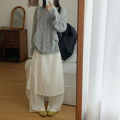 Beaded Round Neck Knit Sweater