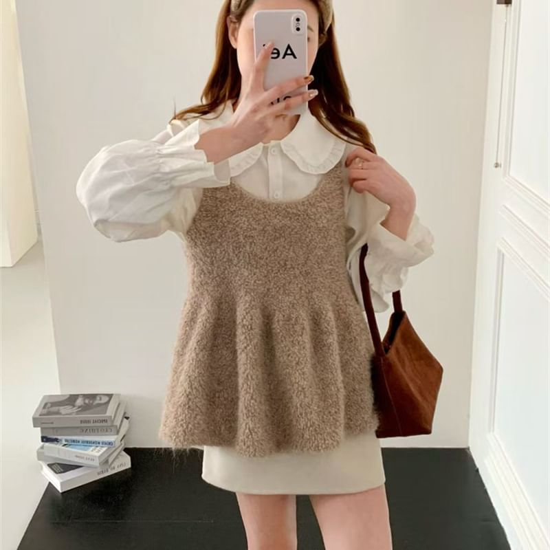 Peplum Knit Camisole Top