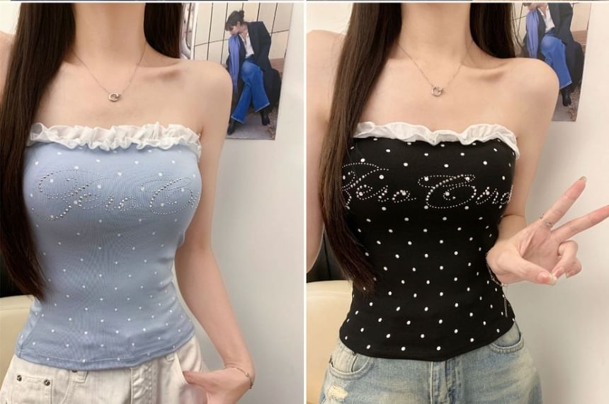 Polka Dot Crop Tube Top