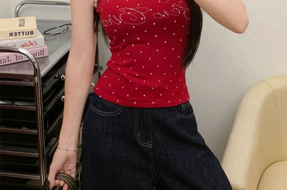 Polka Dot Crop Tube Top