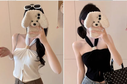Halter Neckline Minimalist Crop Top