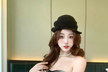 Striped Strapless Crop Tube Top