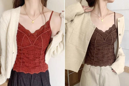 Lace V-Neck Crop Camisole