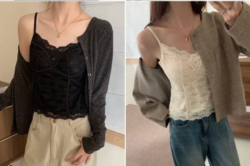 Lace V-Neck Crop Camisole