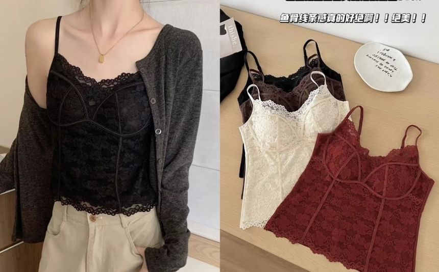 Lace V-Neck Crop Camisole