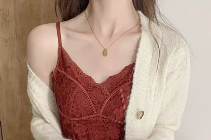Lace V-Neck Crop Camisole