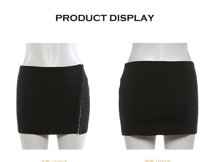 Studded Faux Fur Crop Tube Top with Pencil Skirt and Belt Set