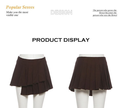 Lace-Up Bustier & Pleated Mini A-Line Skirt Set