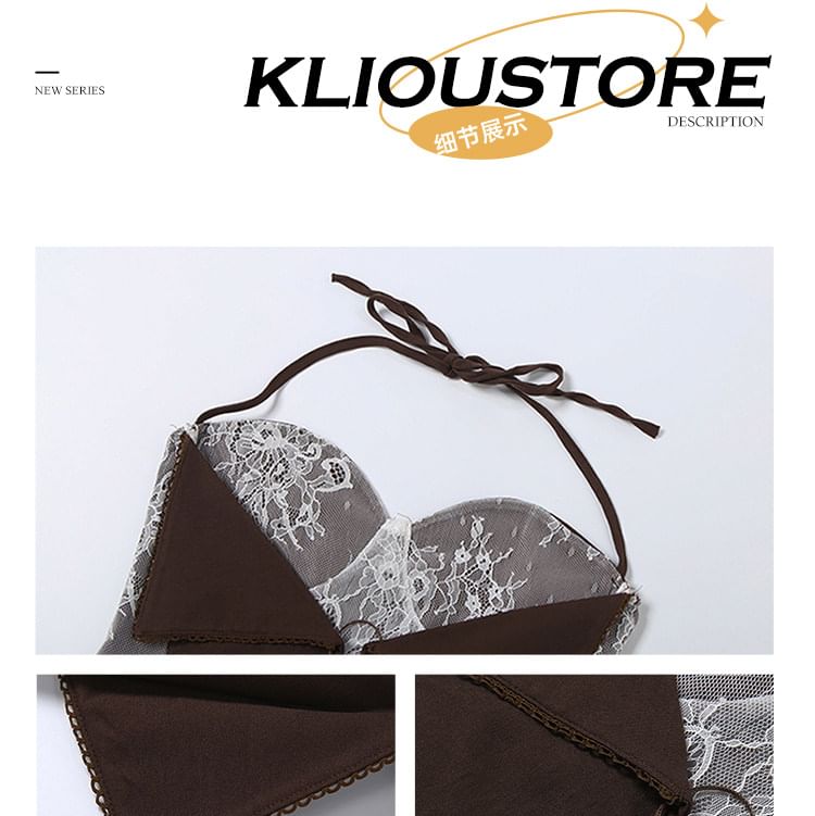 Lace-Up Bustier & Pleated Mini A-Line Skirt Set