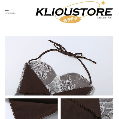 Lace-Up Bustier & Pleated Mini A-Line Skirt Set