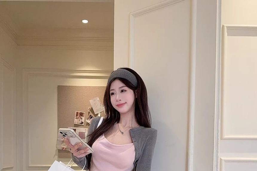 Two-Tone Long-Sleeve Mock Two-Piece Top