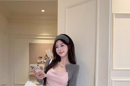 Two-Tone Long-Sleeve Mock Two-Piece Top