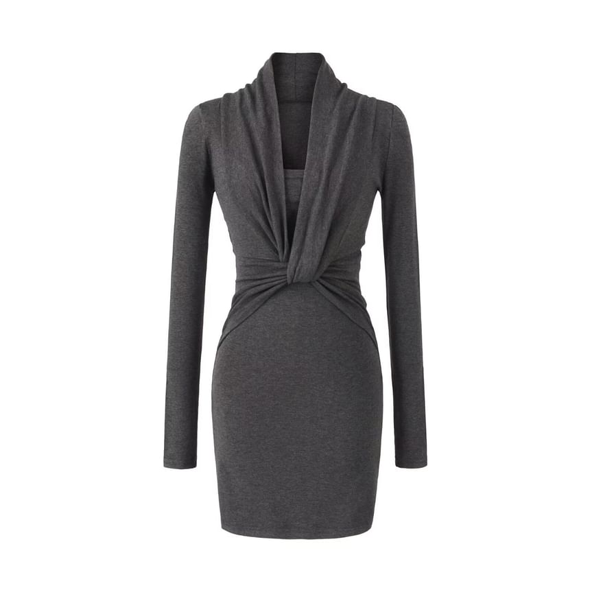 Ruched Mini Sheath Dress with Tube Top Set