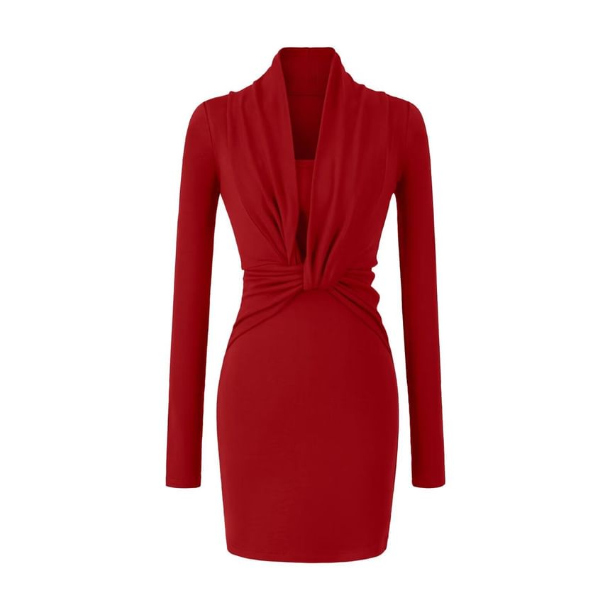 Ruched Mini Sheath Dress with Tube Top Set