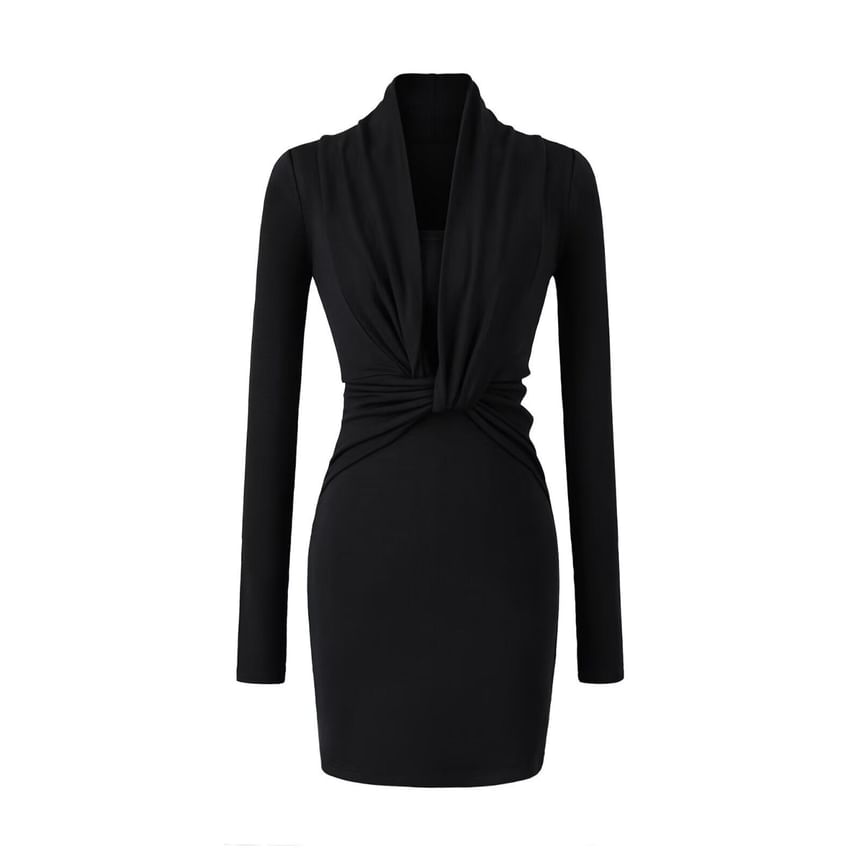 Ruched Mini Sheath Dress with Tube Top Set