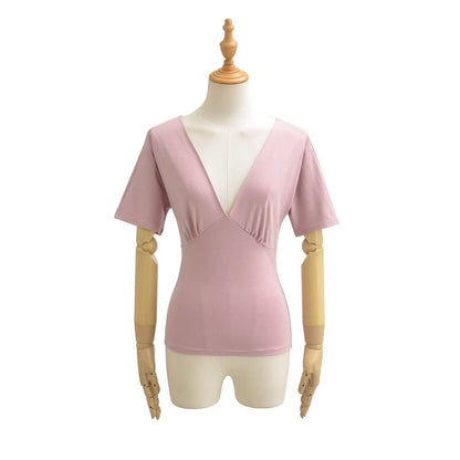 V-Neck Tie Back Short Sleeve Top