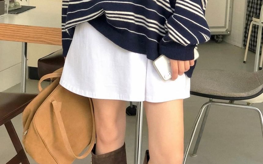 Striped Polo Knit Pullover