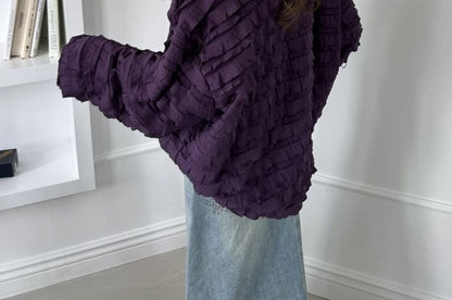 One Shoulder Tiered Long Sleeve Blouse