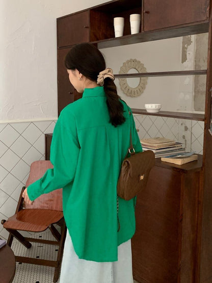 Collar Button-Up Long Sleeve Shirt