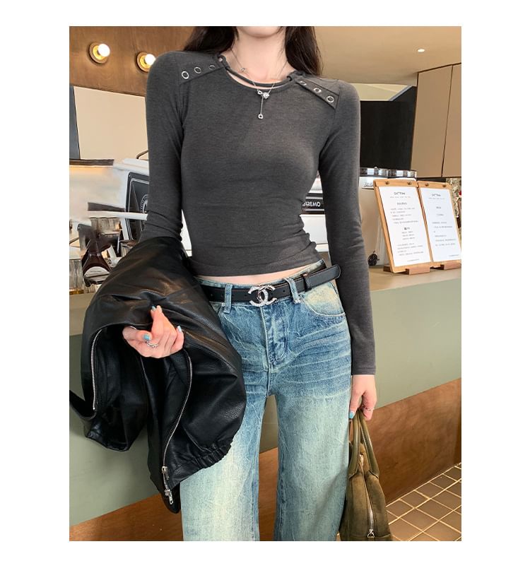 Classic Crew Neck Long Sleeve Basic Tee