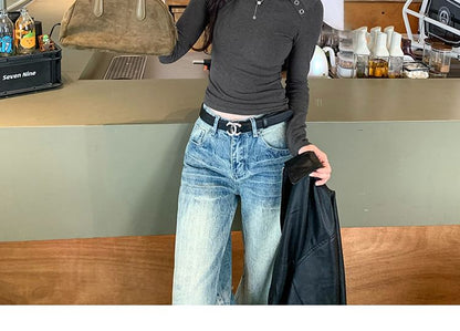 Classic Crew Neck Long Sleeve Basic Tee