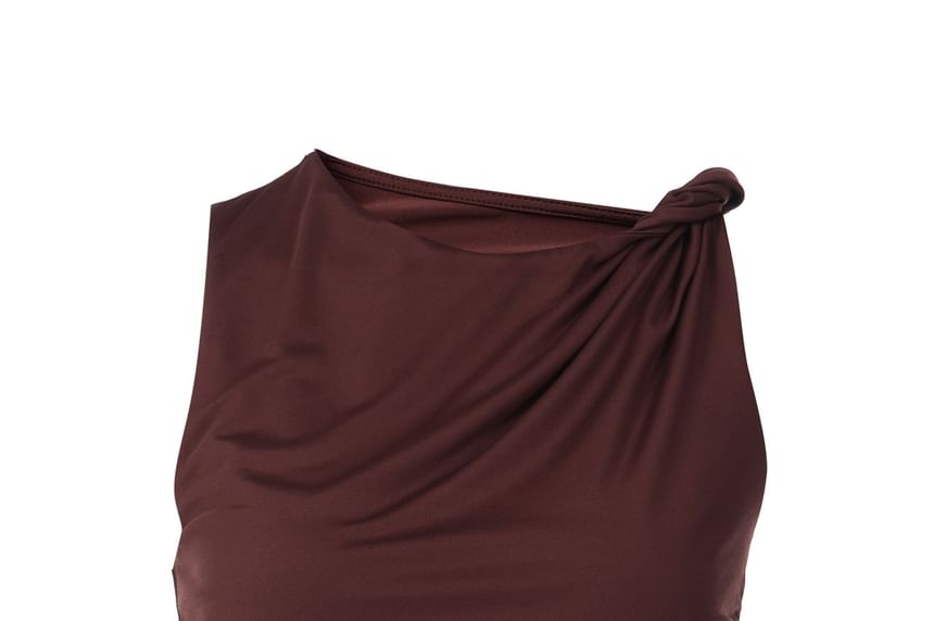 Asymmetric Twisted Slim Tank Top