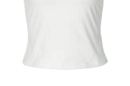 V-Neck Lace Accent Fitted Crop Cami