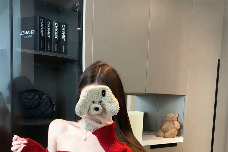 Strapless Pearl Tube Top with Bolero Cardigan Set