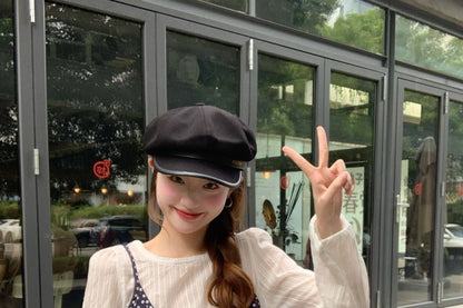 Scoop Neck Dotted Two Piece Blouse
