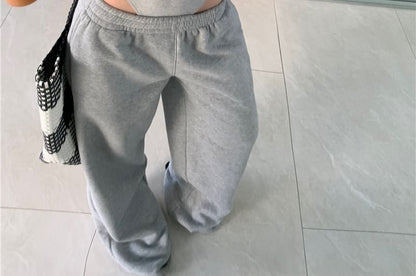 Henley Bodysuit & Wide Leg Sweatpants Set
