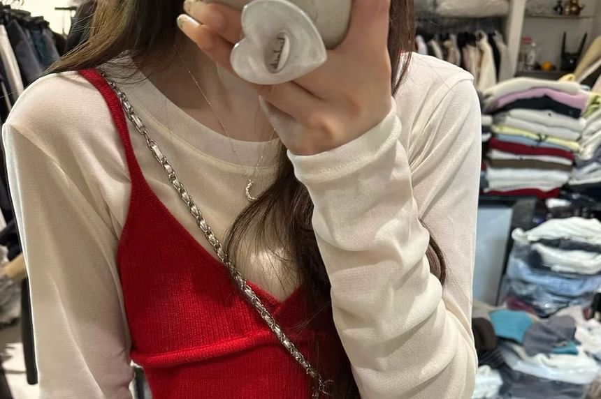V-Neck Knit Camisole Top