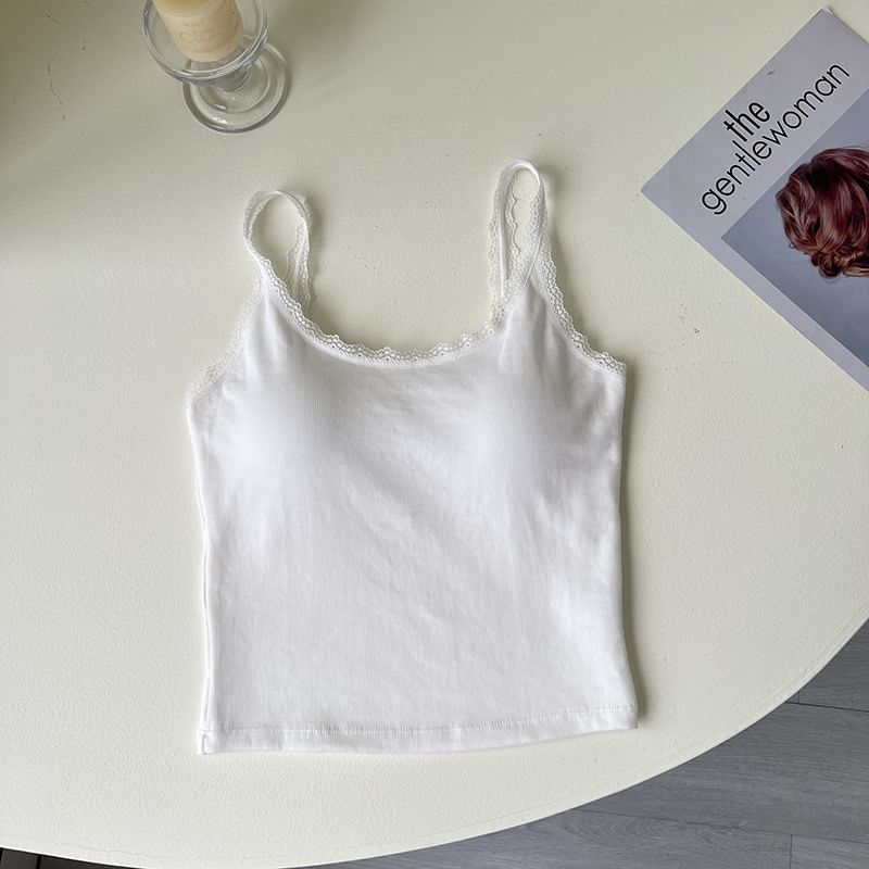 Lace Trim Padded Camisole Top