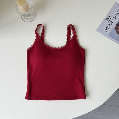 Lace Trim Padded Camisole Top
