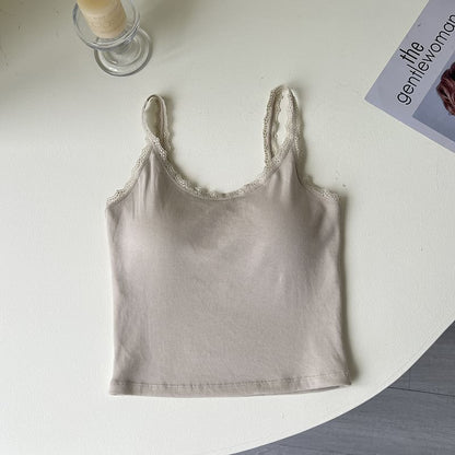 Lace Trim Padded Camisole Top