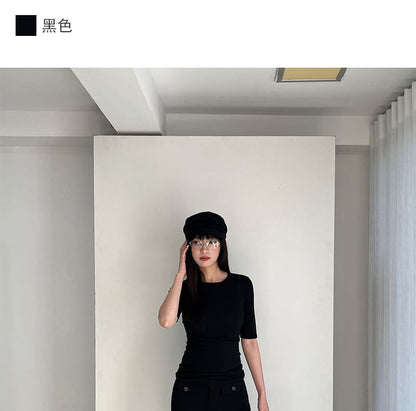 Elbow Sleeve Crewneck Tee