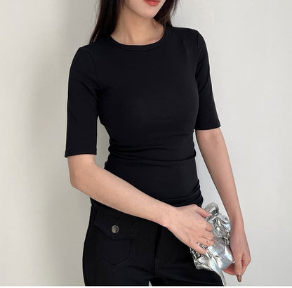 Elbow Sleeve Crewneck Tee