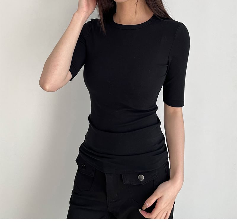 Elbow Sleeve Crewneck Tee