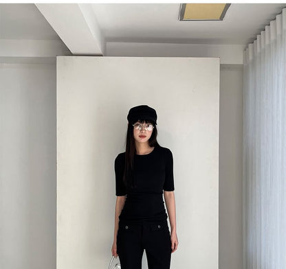 Elbow Sleeve Crewneck Tee