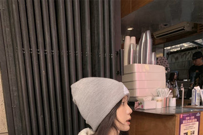 Zip-Up Knit Hoodie in Solid Color