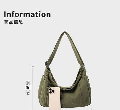 Canvas Plain Crossbody Bag