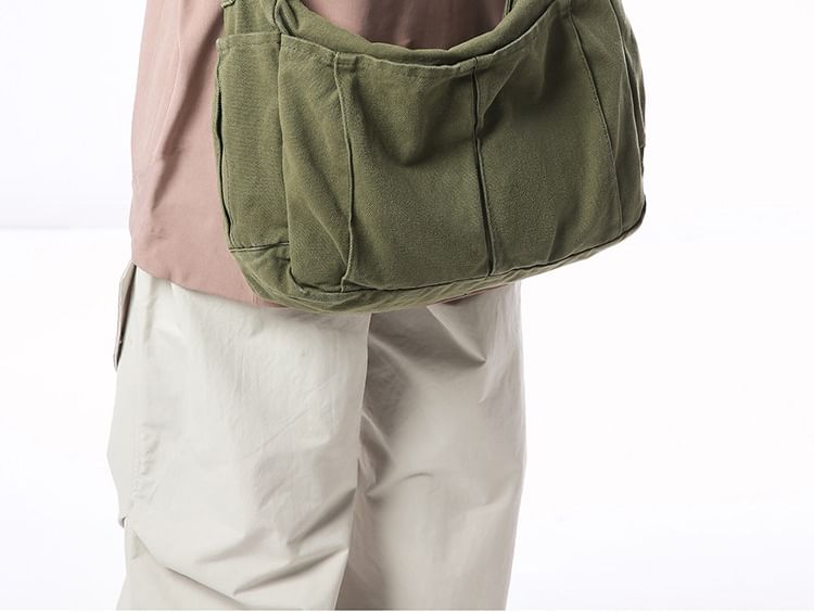 Canvas Plain Crossbody Bag