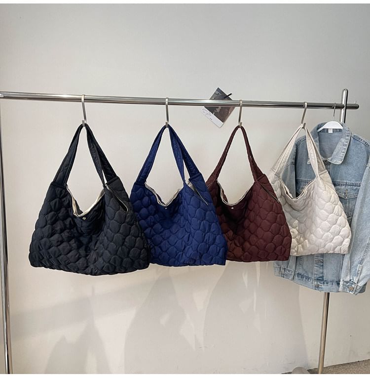 Plain Quilted Fabric Tote Bag