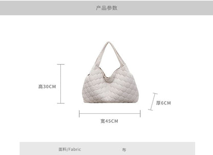Plain Quilted Fabric Tote Bag