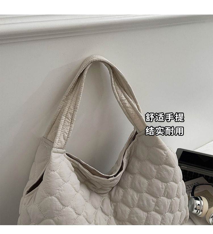 Plain Quilted Fabric Tote Bag
