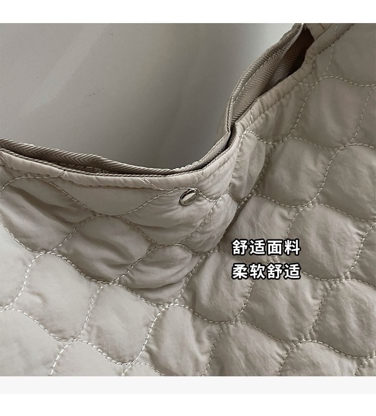 Plain Quilted Fabric Tote Bag