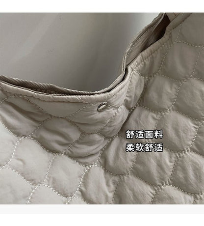 Plain Quilted Fabric Tote Bag