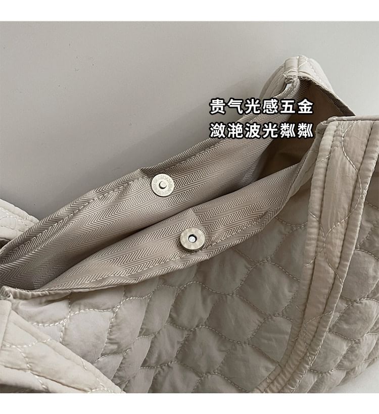 Plain Quilted Fabric Tote Bag